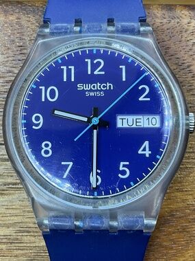 Swatch Watch Rinse Repeat in Navy